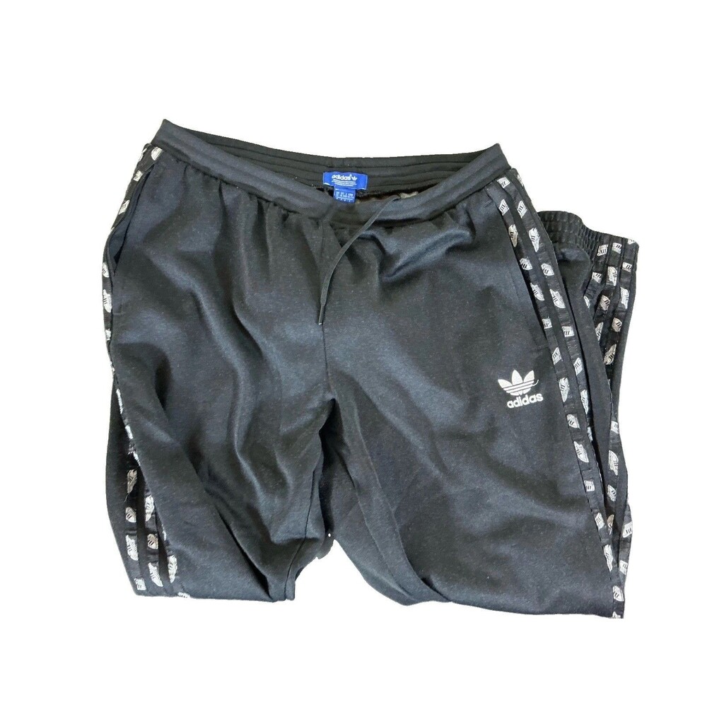 Adidas Superstar Black Sweatpants Graphic Stripe Men’s L Jogger